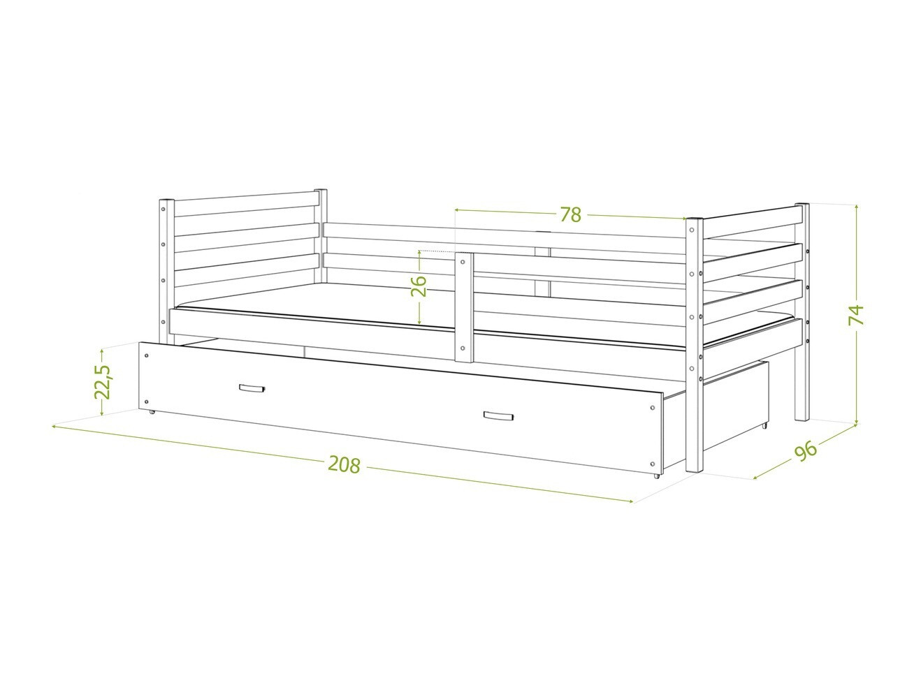 Bed Aurora 130 (Wit)