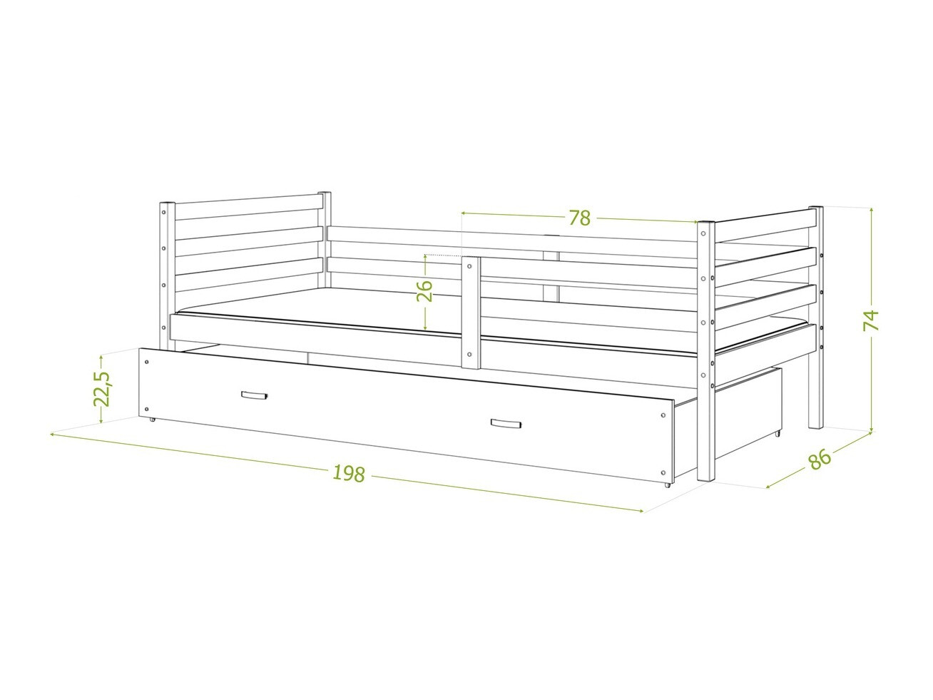 Bed Aurora 130 (Wit)