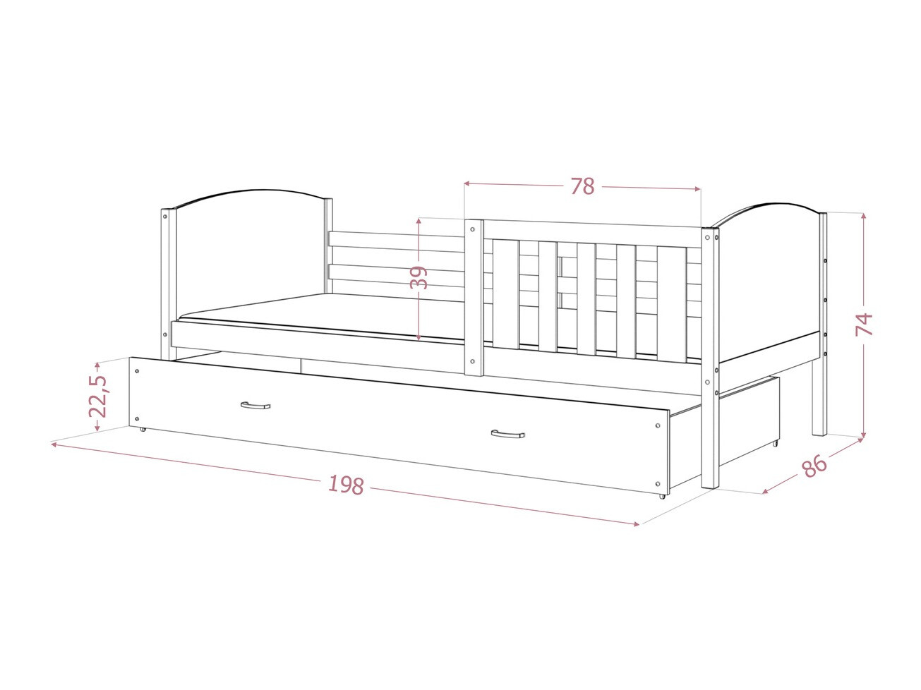 Bed Aurora 131 (Grijs)