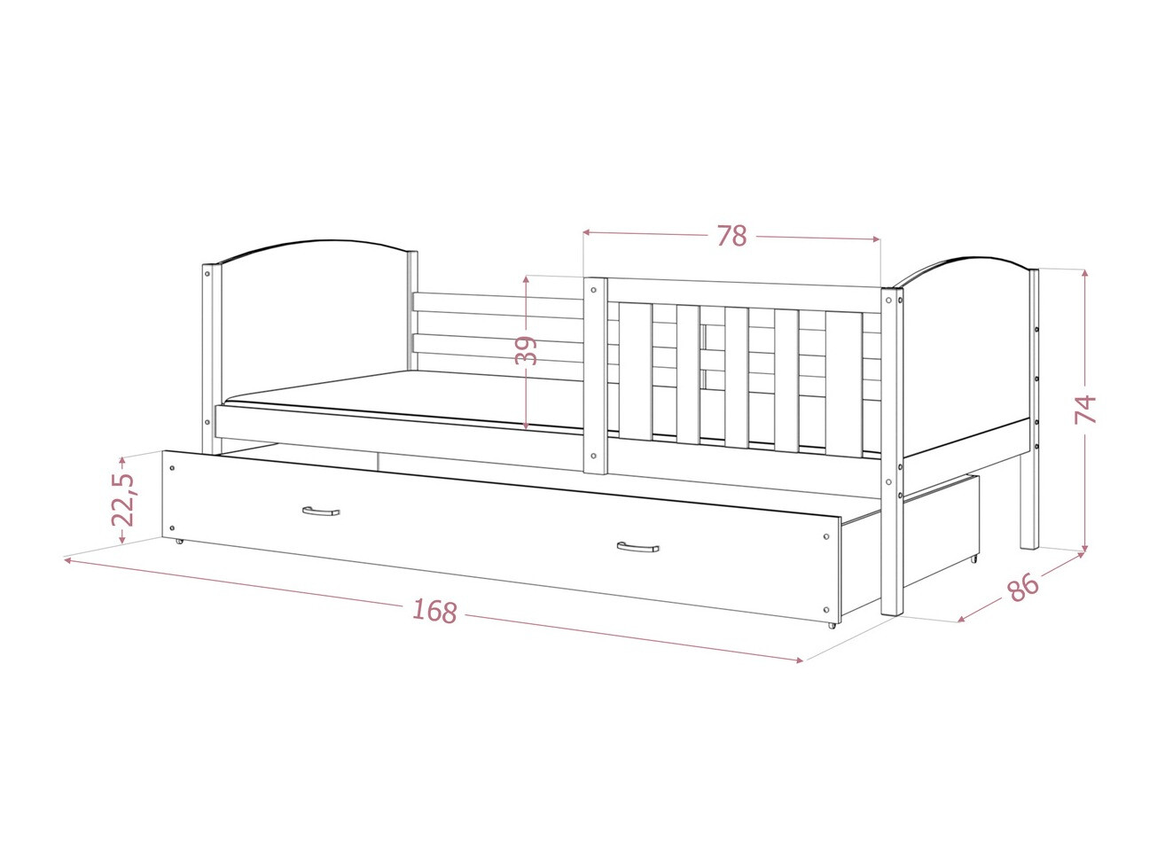 Bed Aurora 131 (Grijs)
