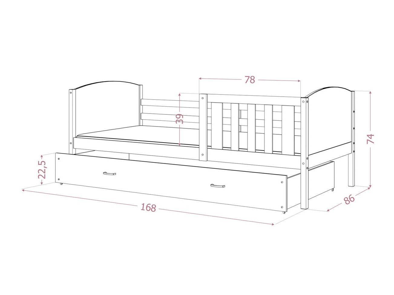 Bed Aurora 131 (Grijs)