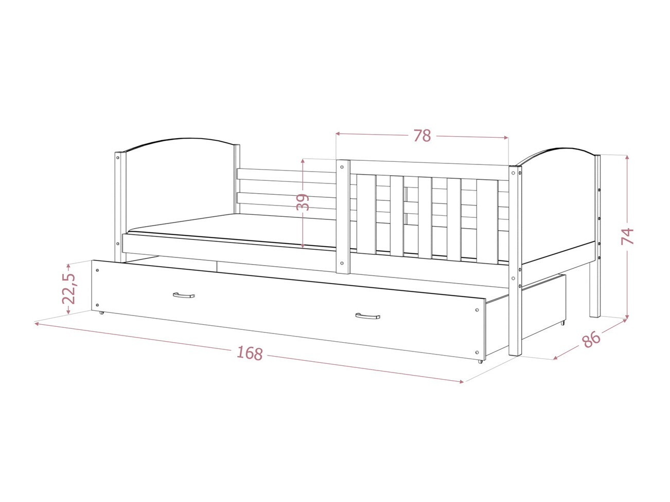 Bed Aurora 131 (Wit)