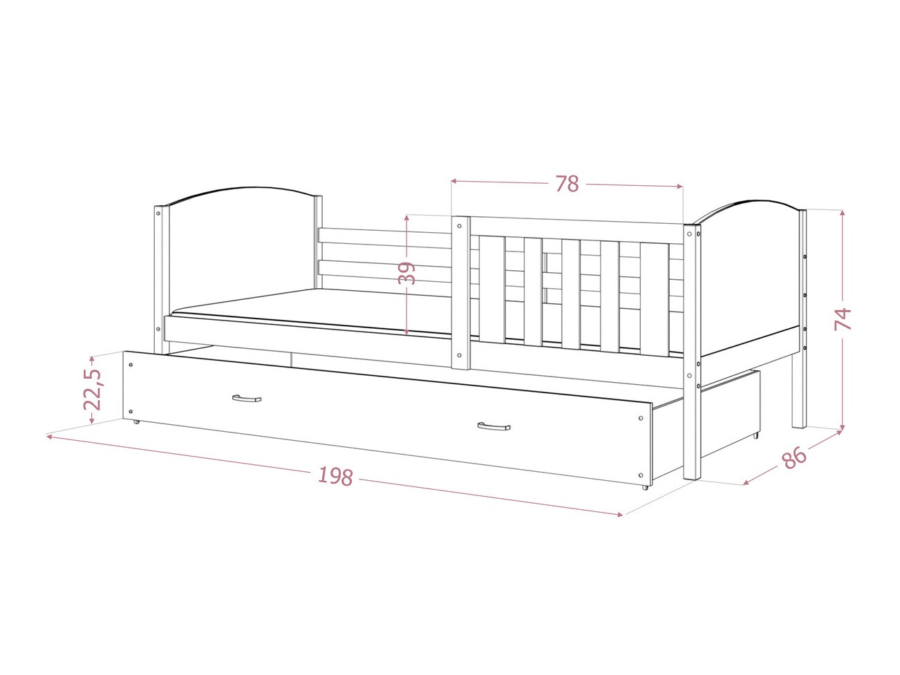 Bed Aurora 131 (Wit)