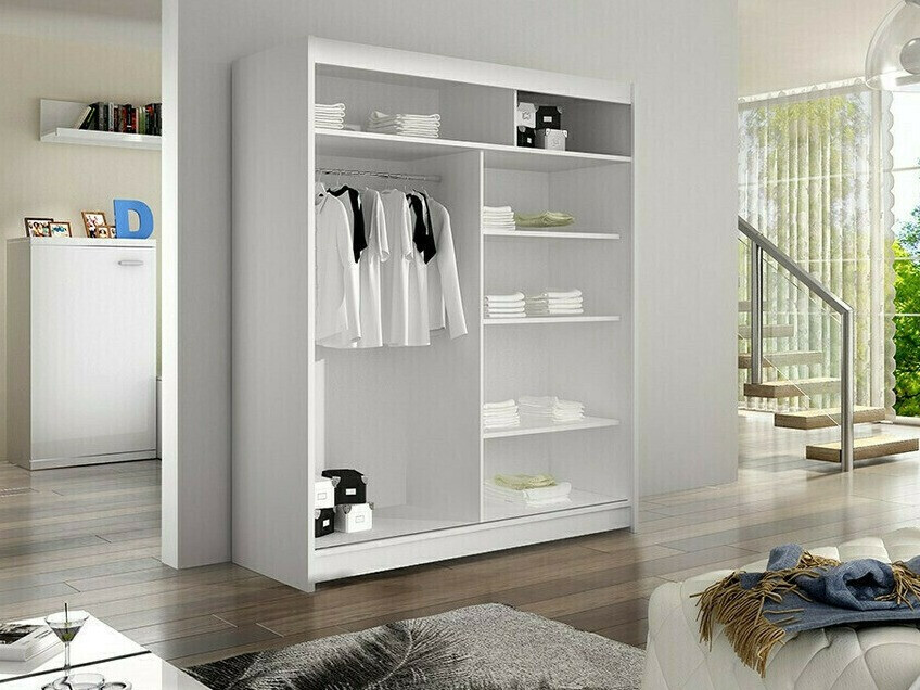 Kledingkast Closico 141 (Wit + Artisan eiken)