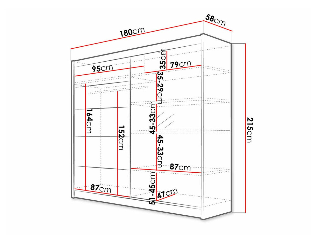 Kledingkast Closico 142 (Wit + Artisan eiken)