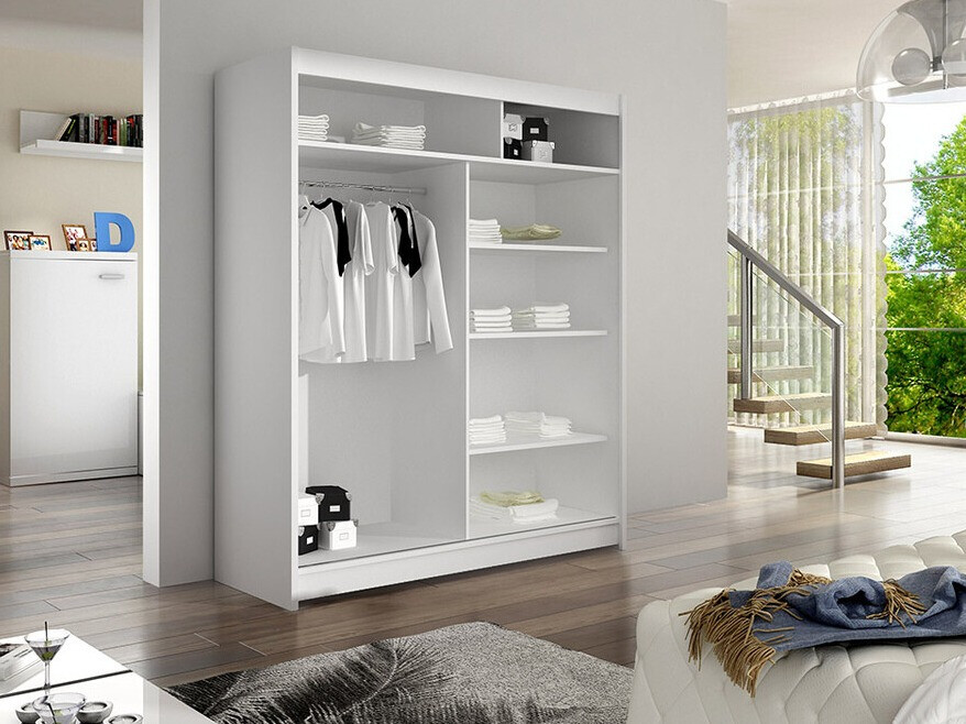 Kledingkast Closico 145 (Zwart + Artisan eiken)