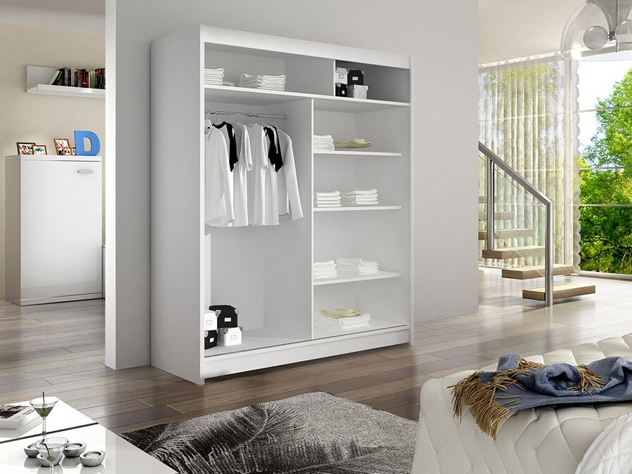 Kledingkast Closico 146 (Wit + Artisan eiken)