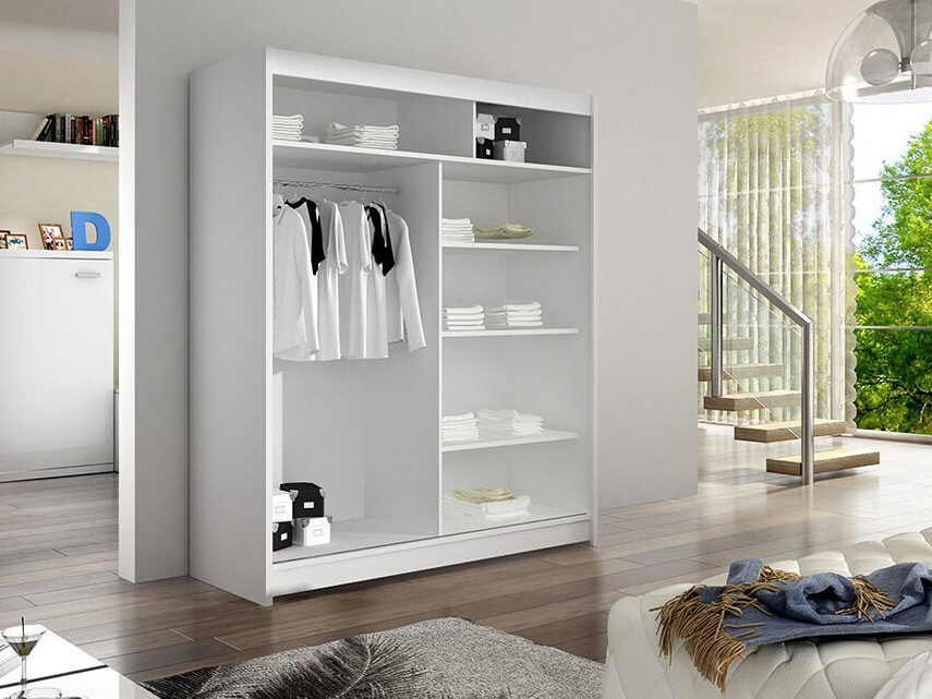 Kledingkast Closico 146 (Zwart + Artisan eiken)