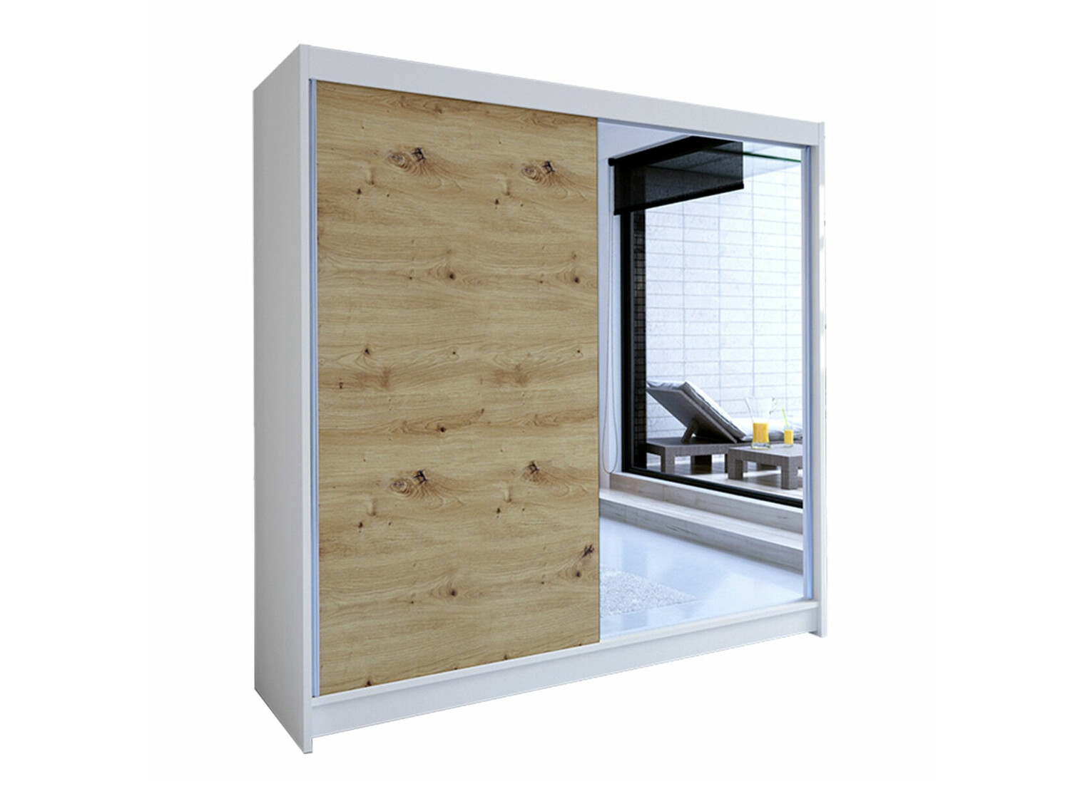 Kledingkast Closico Cavaris I (Wit + Artisan eiken)