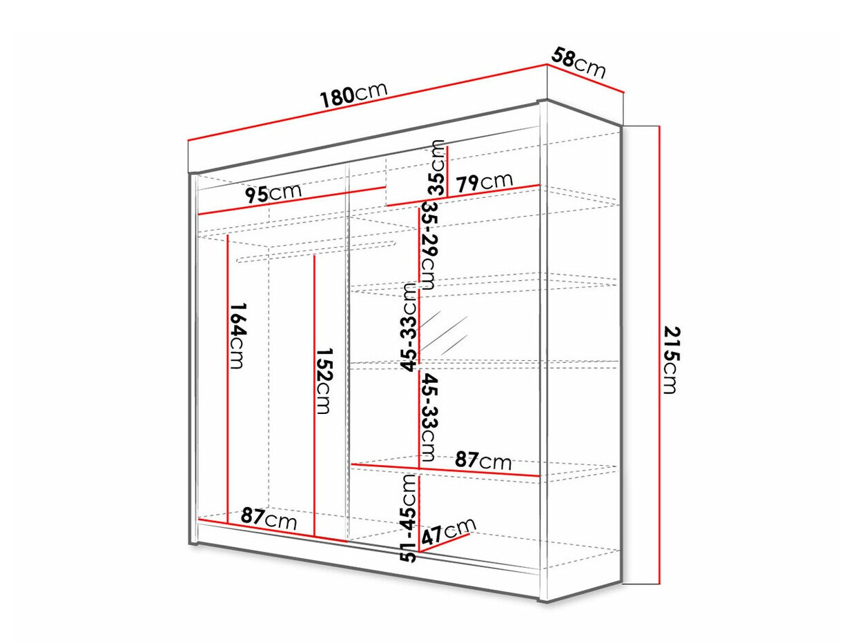 Kledingkast Closico Cavaris I (Wit + Artisan eiken)