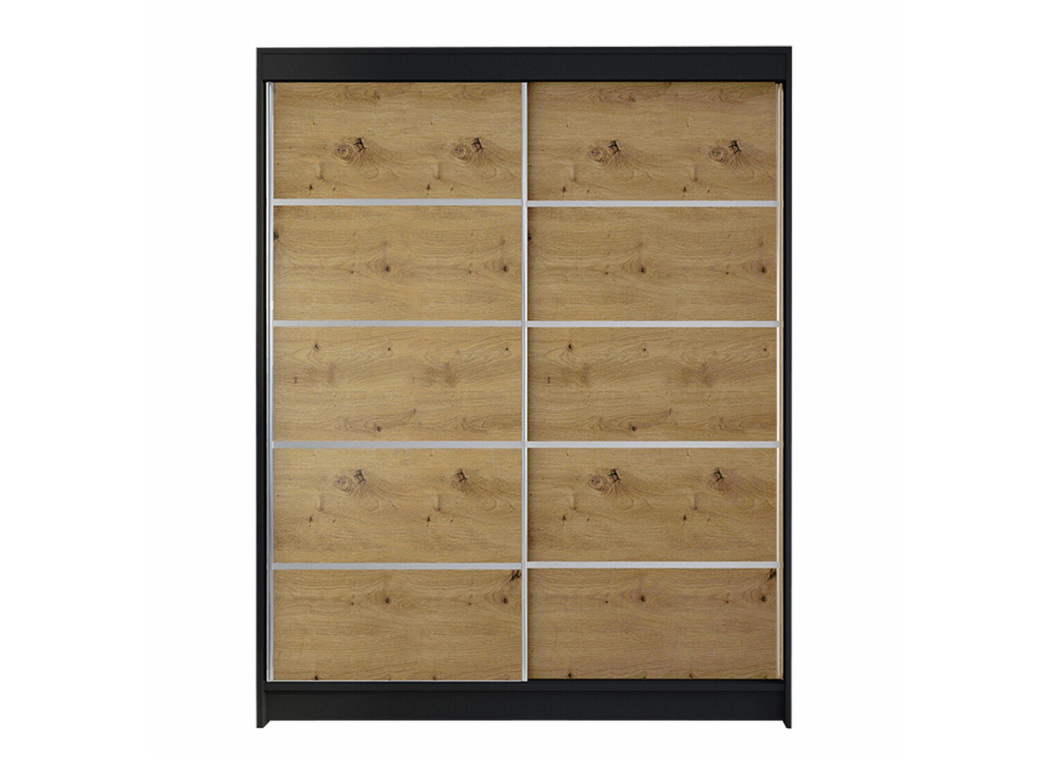 Kledingkast Closico Vastor IV (Zwart + Artisan eiken)