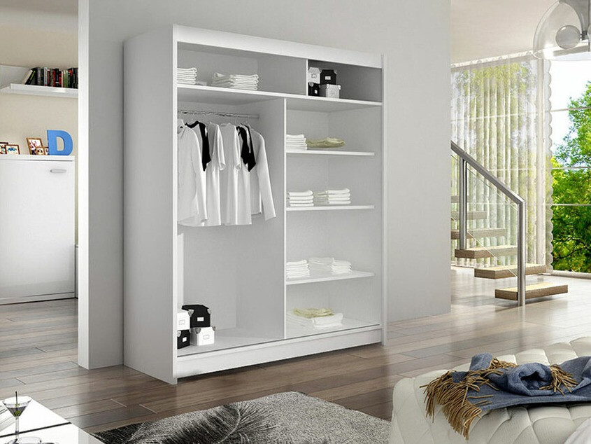 Kledingkast Closico 147 (Wit + Artisan eiken)