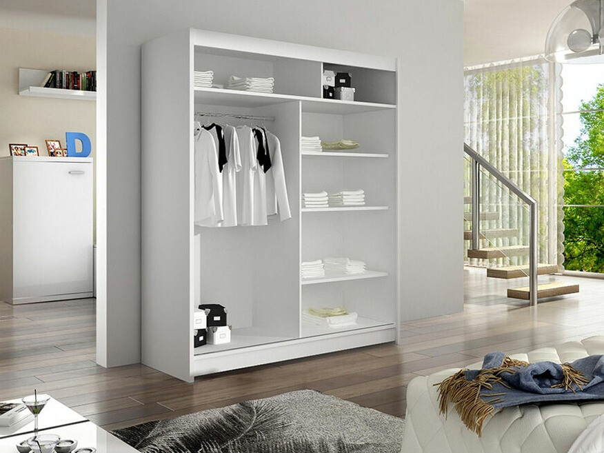 Kledingkast Closico 148 (Wit + Artisan eiken)