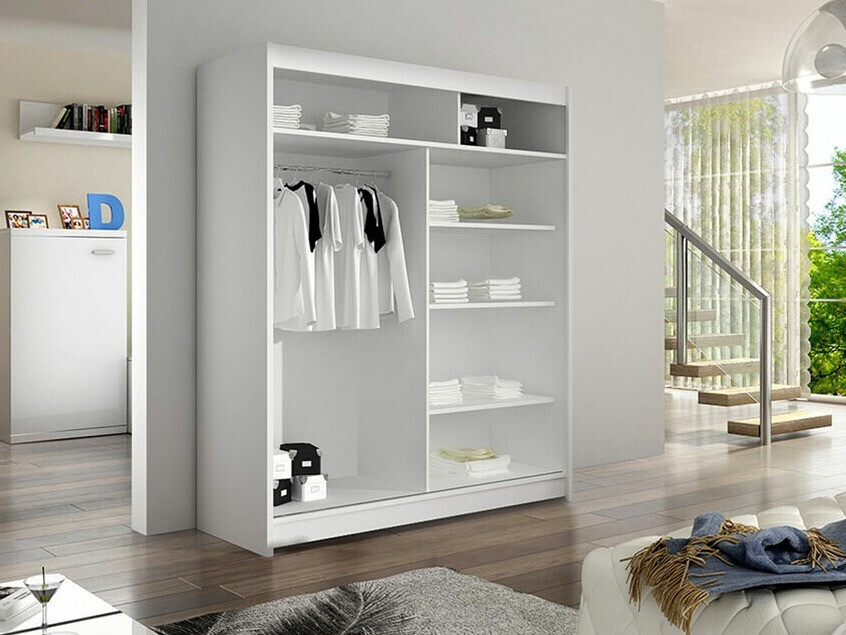 Kledingkast Closico 149 (Zwart + Artisan eiken)