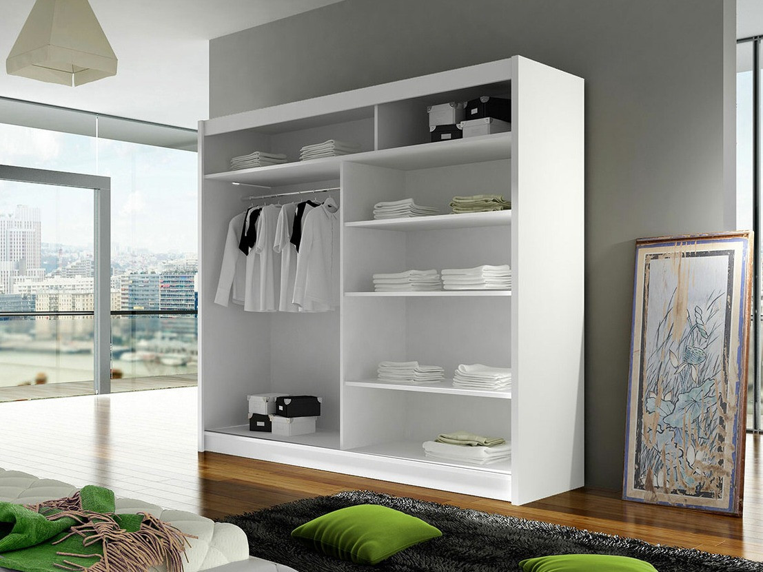 Kledingkast Closico 153 (Wit + Artisan eiken)