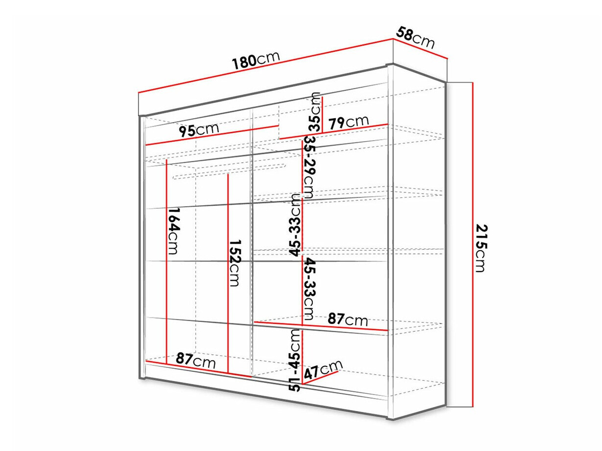 Kledingkast Closico 153 (Zwart + Artisan eiken)