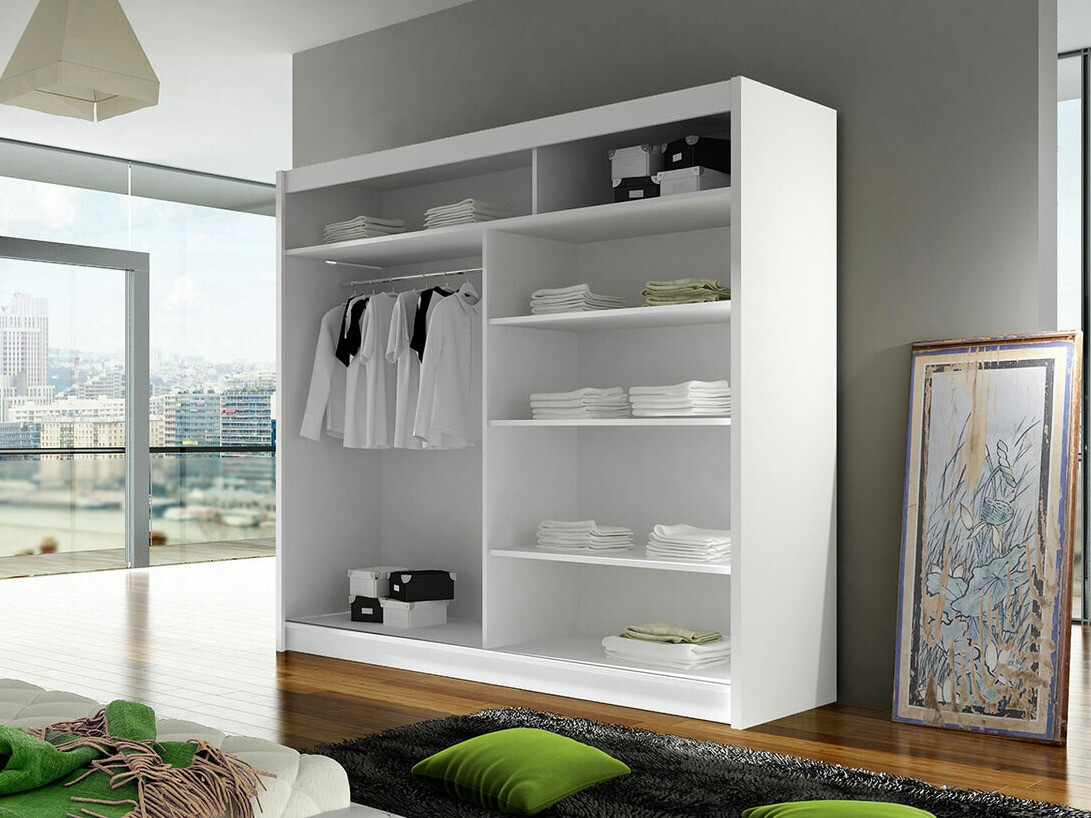 Kledingkast Closico 154 (Wit + Artisan eiken)