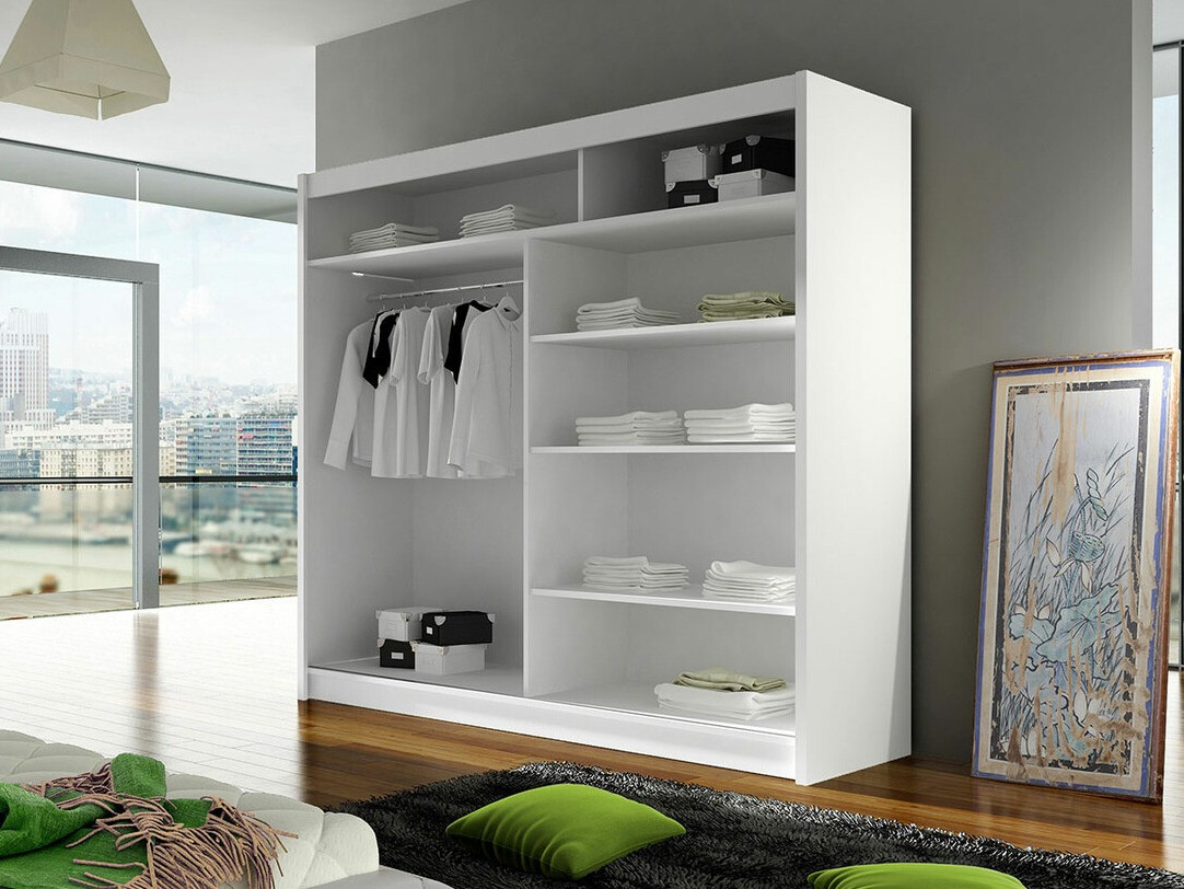 Kledingkast Closico 154 (Wit + Artisan eiken)