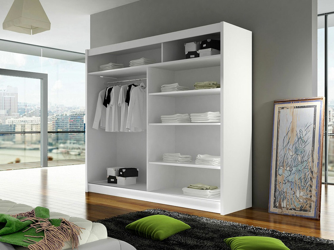 Kledingkast Closico 154 (Zwart + Artisan eiken)