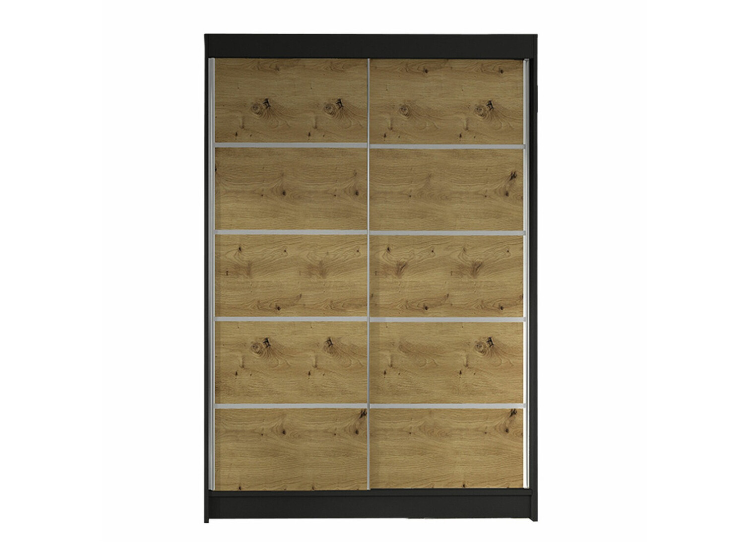 Kledingkast Closico Salvor IV (Zwart + Artisan eiken)
