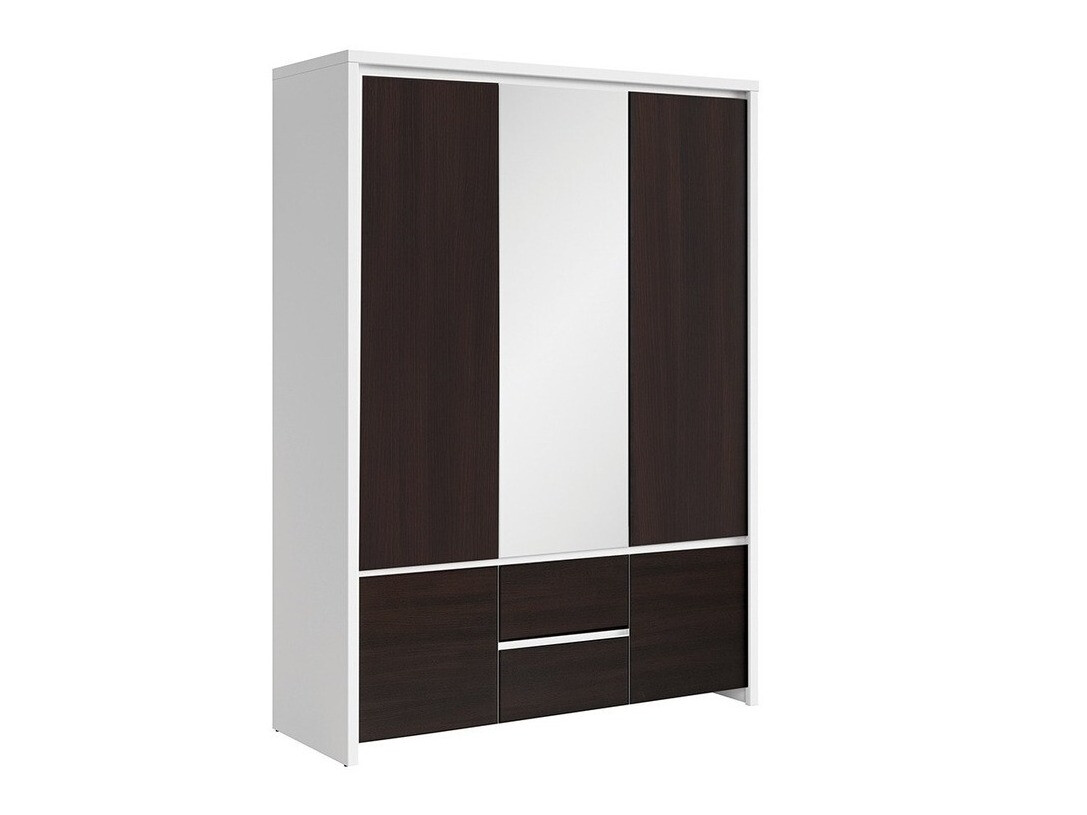 Kledingkast Nolroma 118 (Wit + Wengé)