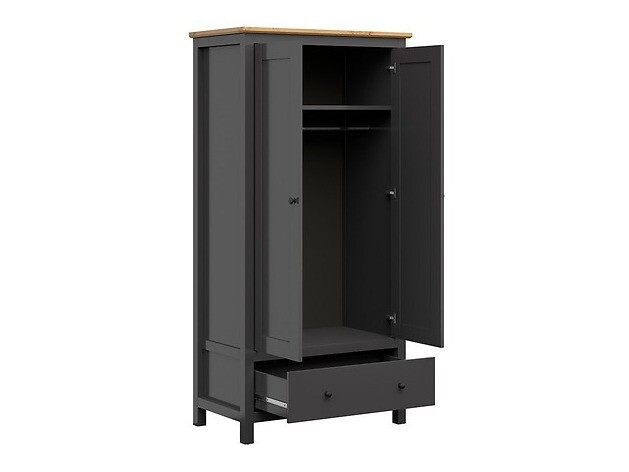 Kledingkast Sordoro 119 (Grafiet + Artisan eiken)