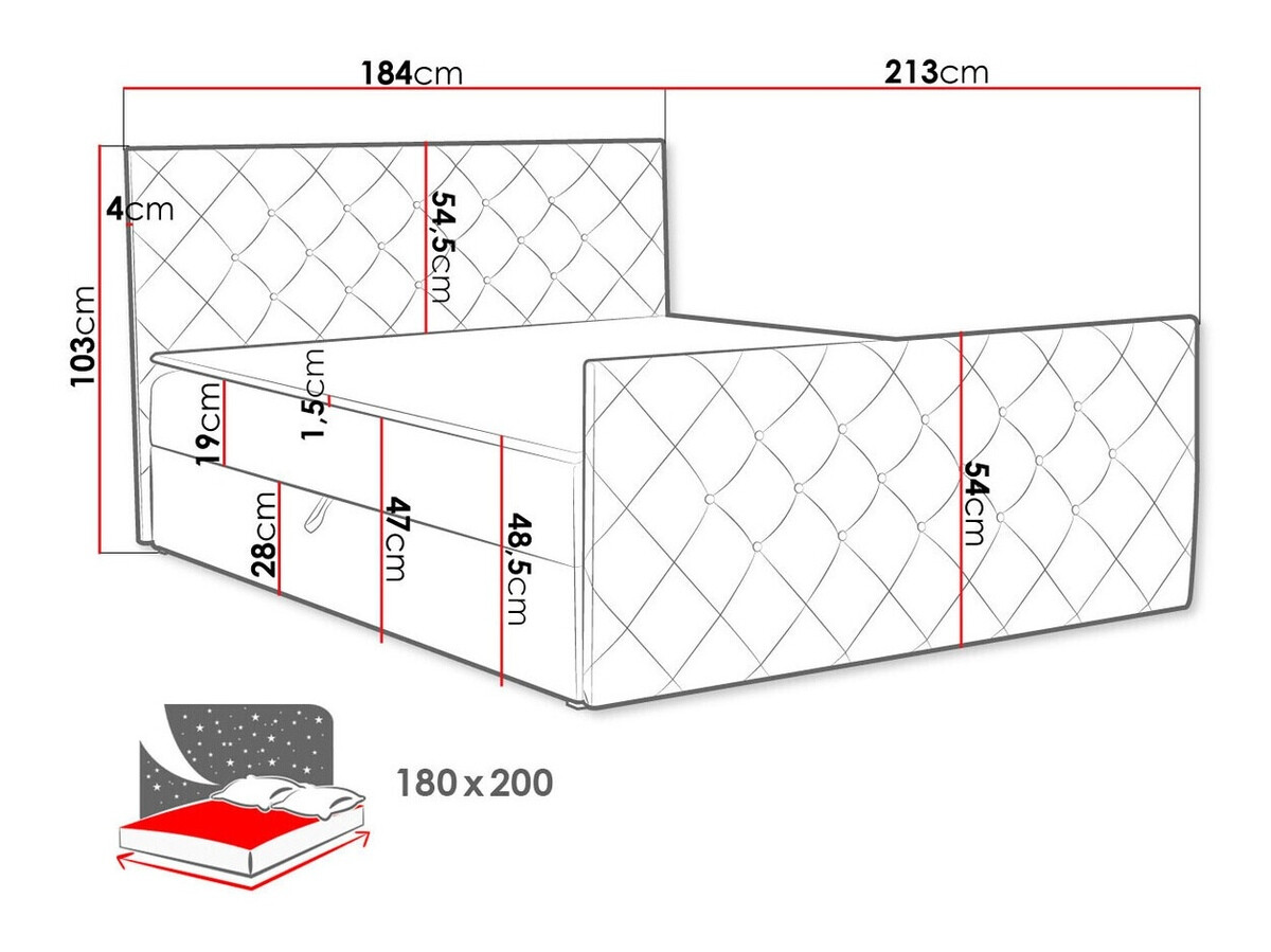 Boxspring Baltimore 158 (Amor Velvet 4306)
