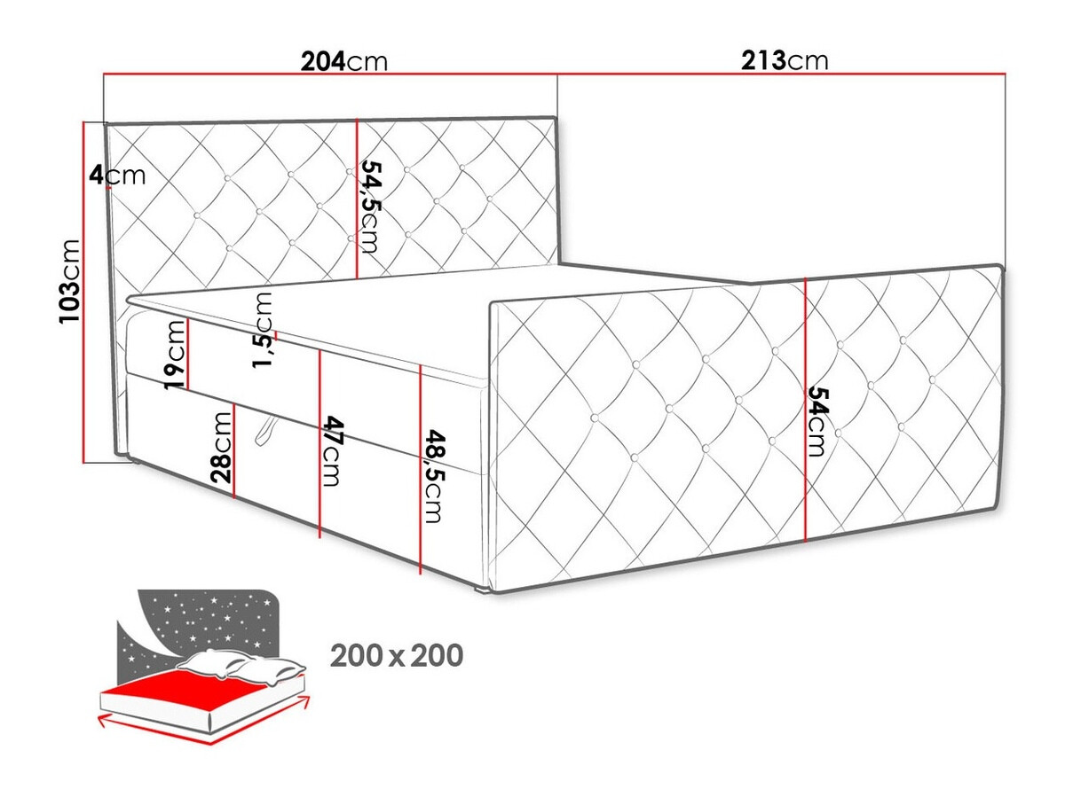 Boxspring Baltimore 158 (Amor Velvet 4306)