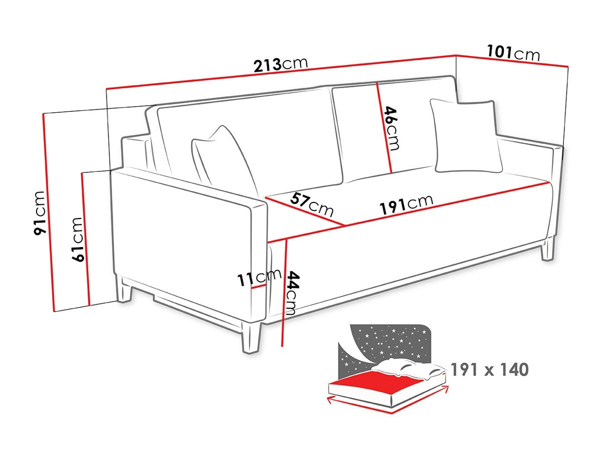 Slaapbank Kingsport 107 (Malmo 41 + Mura 0105-003-10)