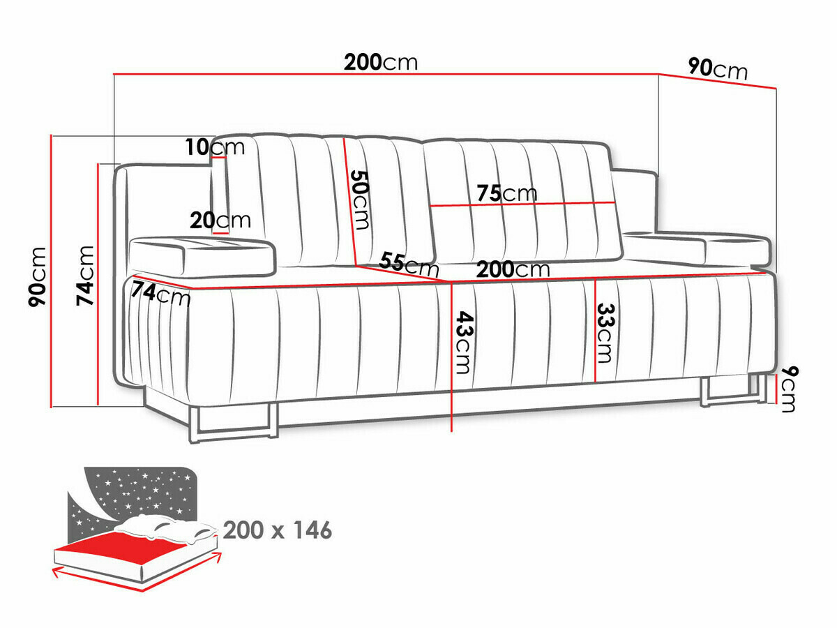 Slaapbank Columbus 152 (Lux 34)