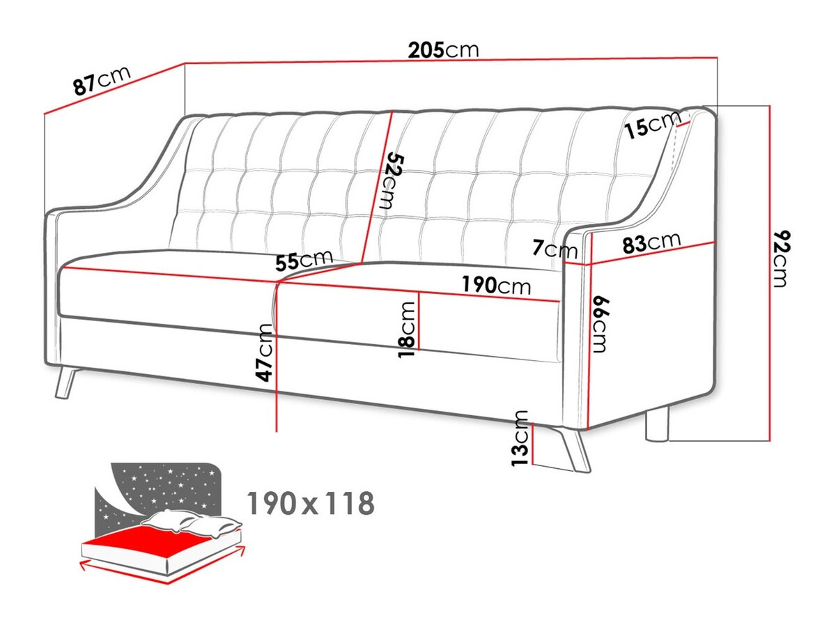 Slaapbank Columbus 155 (Inari 23)