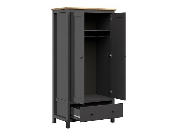 Slaapkamerset Sordoro 123 (Grafiet + Artisan eiken)