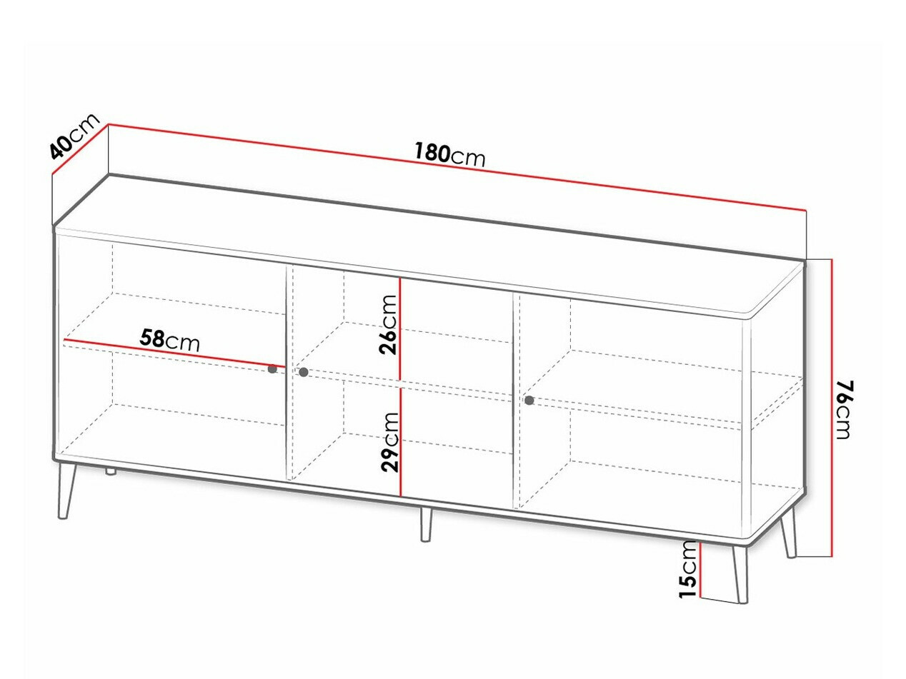 Dressoir Arces (Zwart + Gouden)