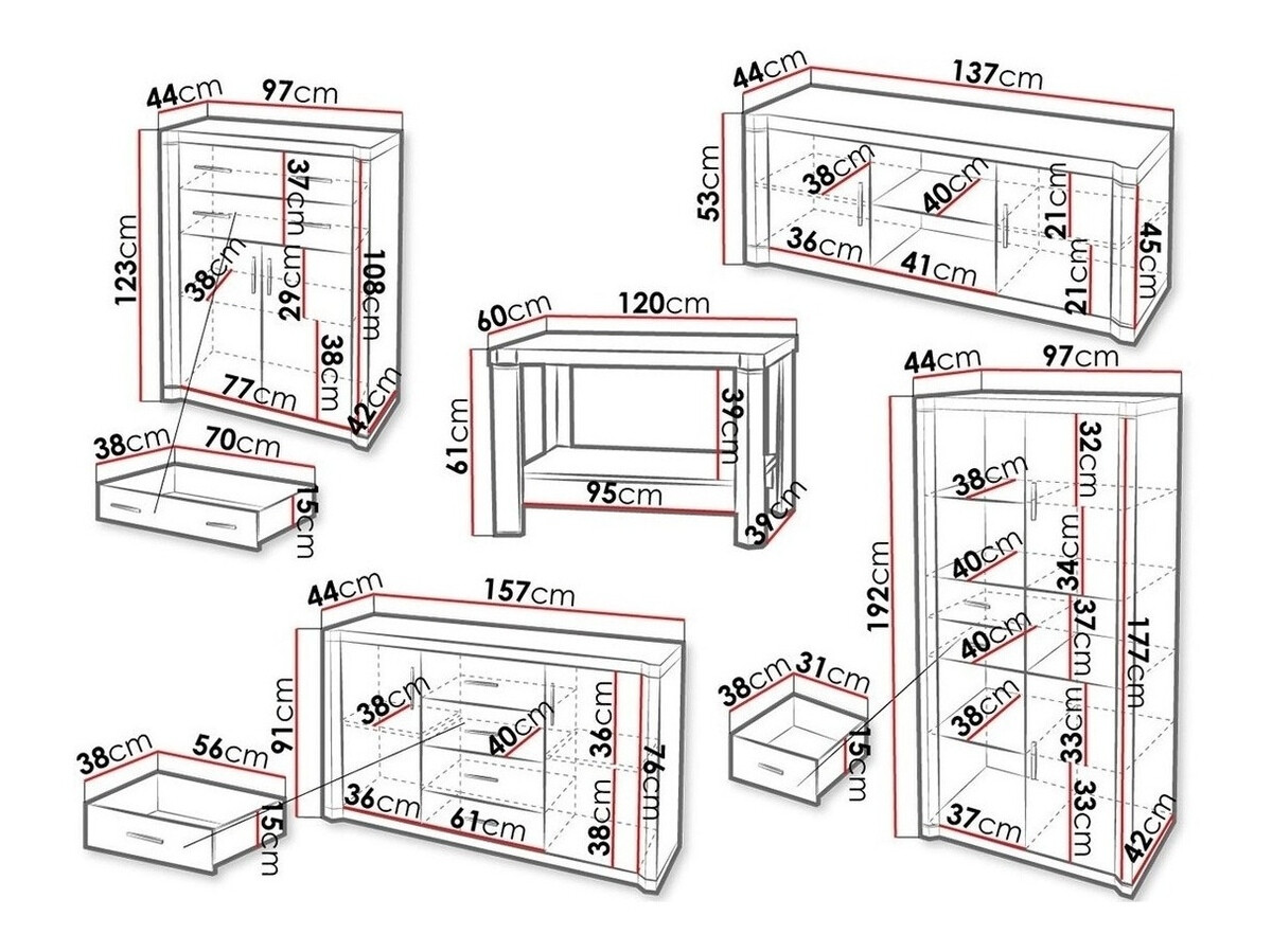 Woonkamerset Lorelie 124 (Sonoma eik)