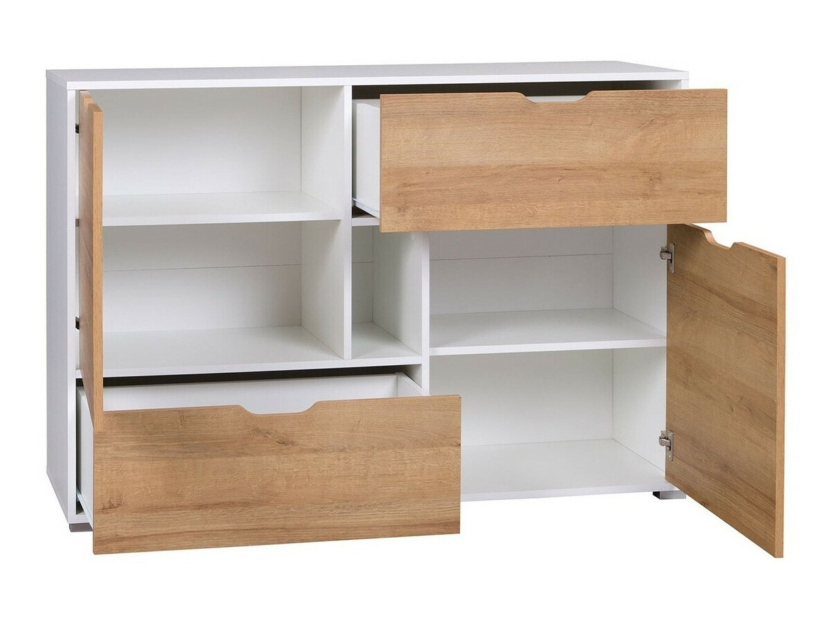 Woonkamerset Providence H116 (Grafiet + Artisan eiken + Wit)