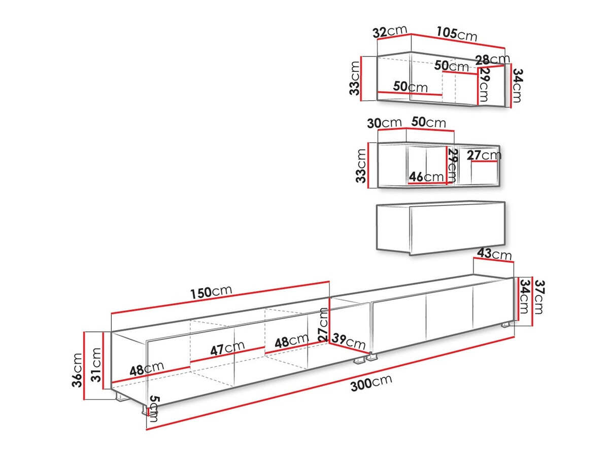 Woonkamerset Tivdalu 147 (Zwart + Glanzend zwart + Artisan eiken)