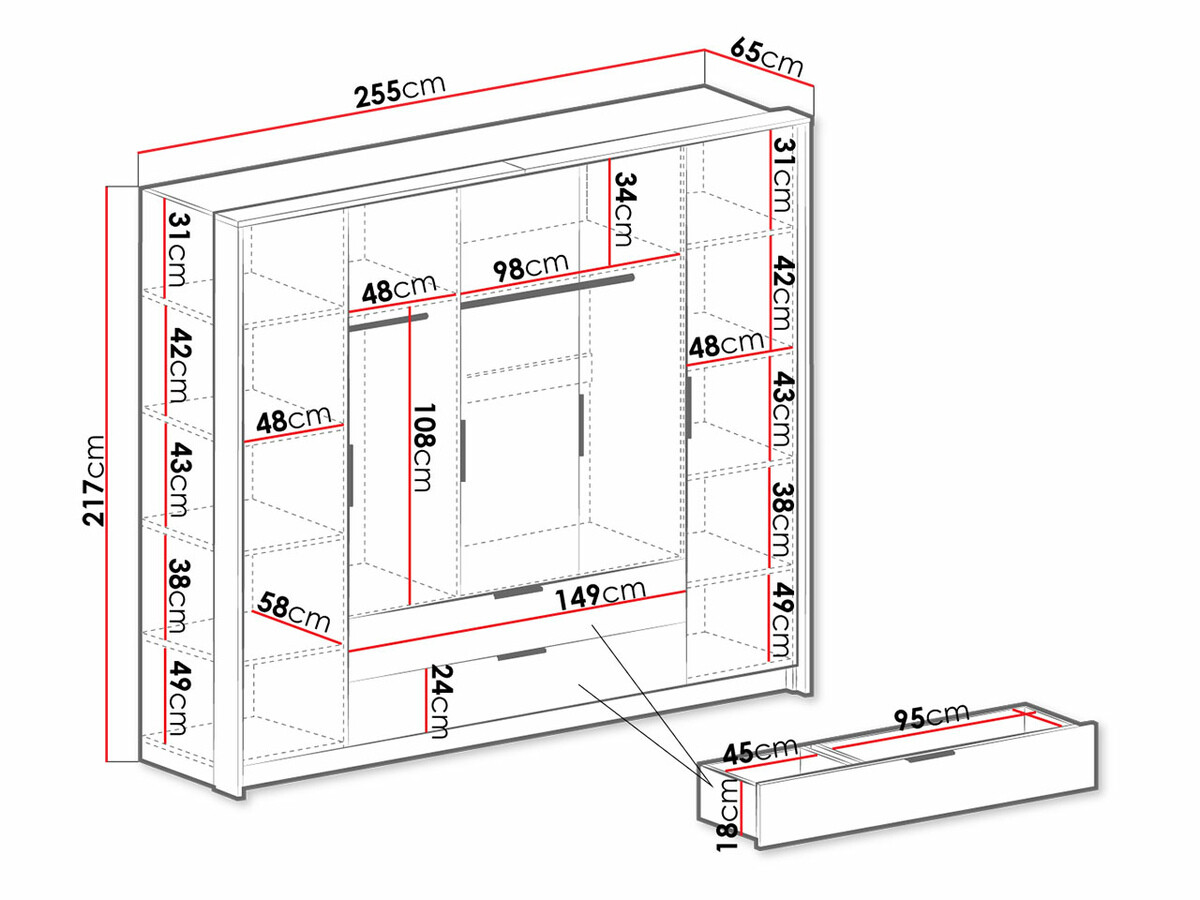 Kledingkast Honolulu 147