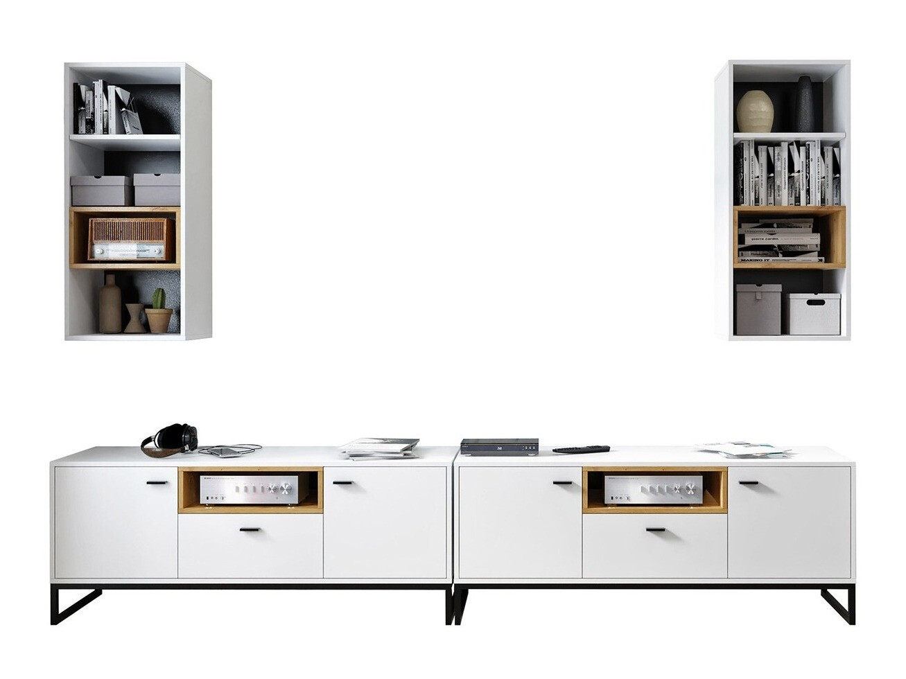 Woonkamerset Baltesi 115 (Wit + Artisan eiken)