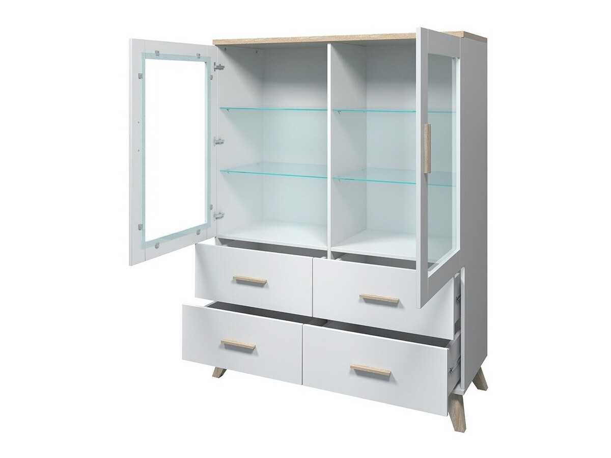 Woonkamerset Larfloi 112 (Wit + Sonoma eik)