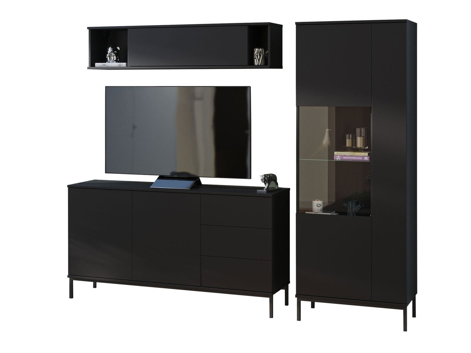 Woonkamerset Lomsore 110 (Zwart)