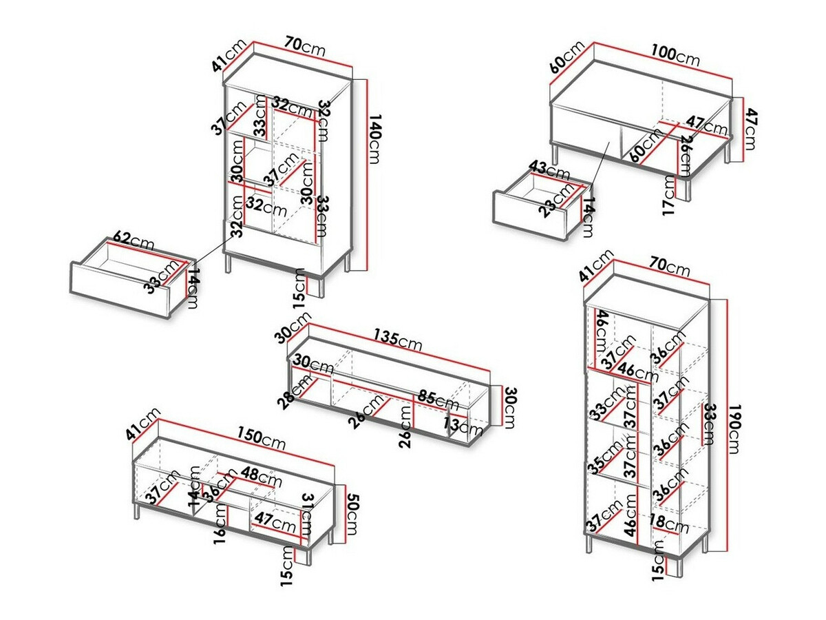 Woonkamerset Lomsore 108 (Licht hout)