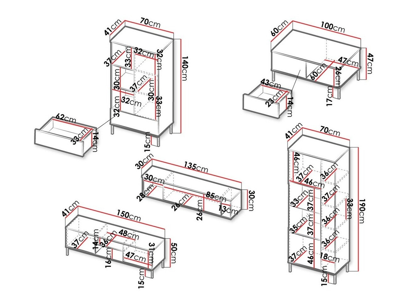 Woonkamerset Lomsore 108 (Wit)
