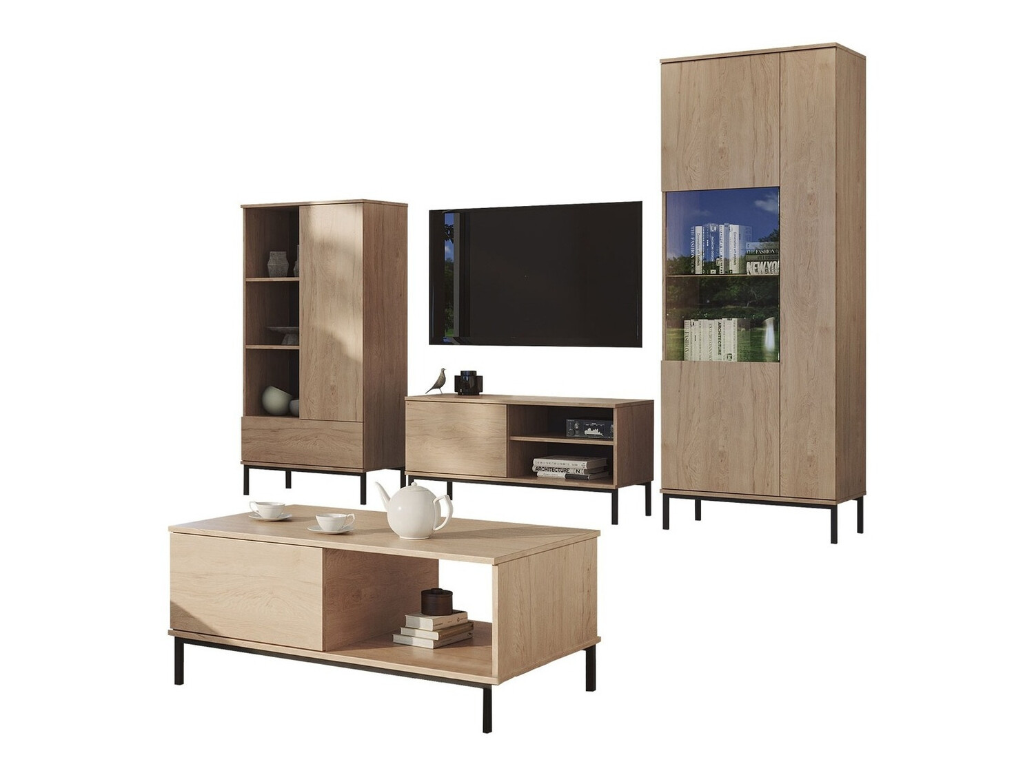 Woonkamerset Lomsore 109 (Licht hout)