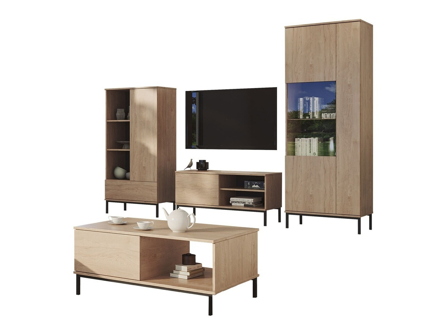 Woonkamerset Lomsore 109 (Licht hout)