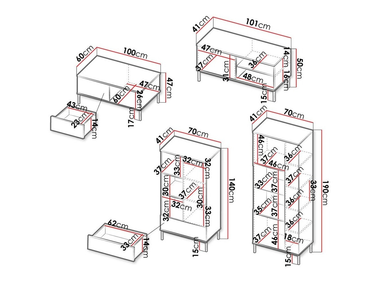 Woonkamerset Lomsore 109 (Wit)