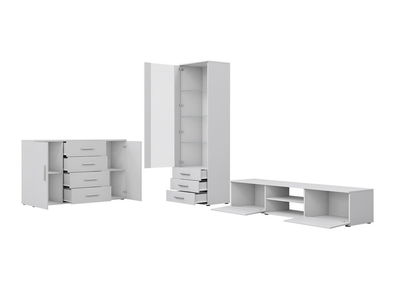 Woonkamerset Tornola 108 (Wit + Glanzend wit)