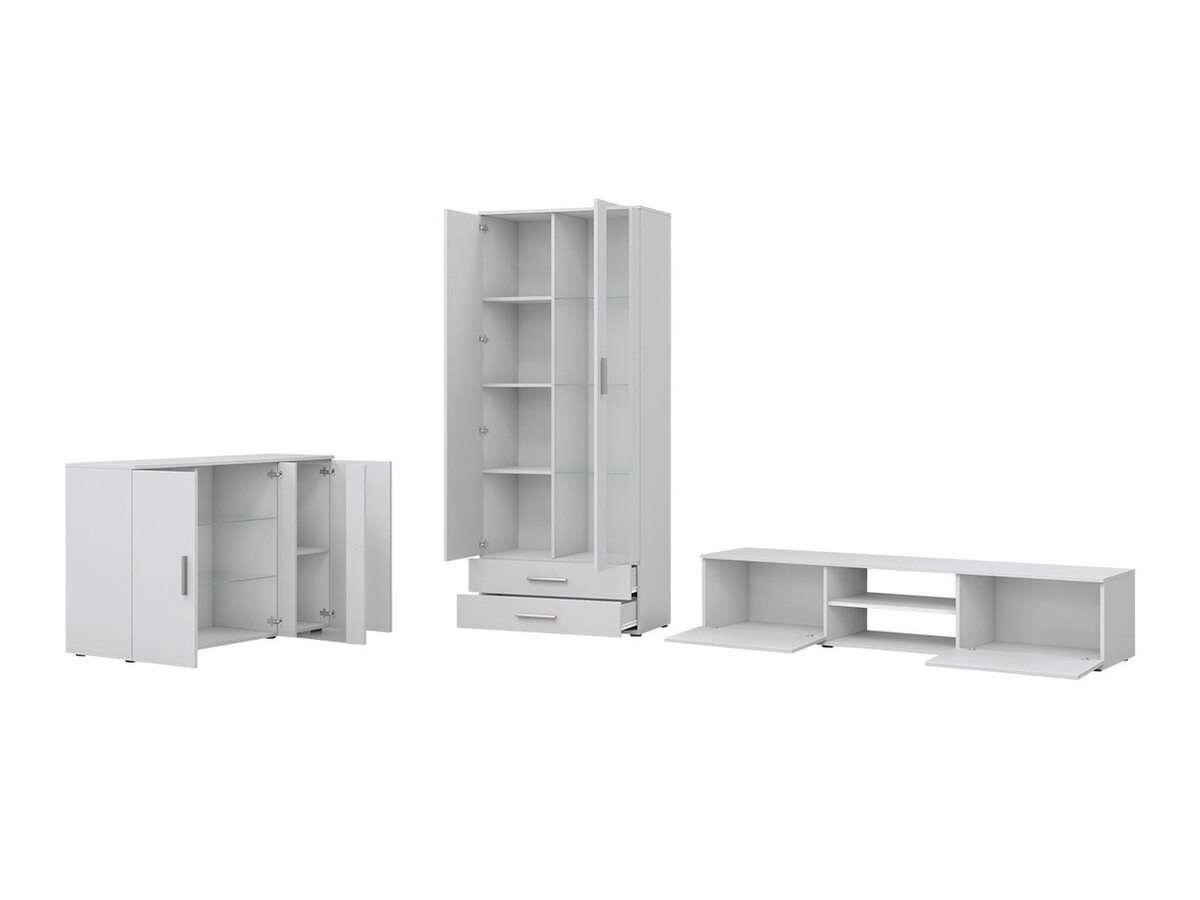 Woonkamerset Tornola 116 (Wit + Glanzend wit)