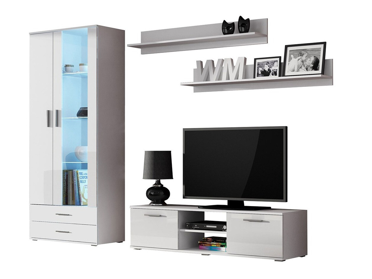 Woonkamerset Tornola 117 (Wit + Glanzend wit)