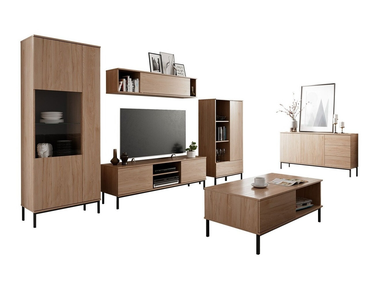 Woonkamerset Lomsore 107 (Licht hout)