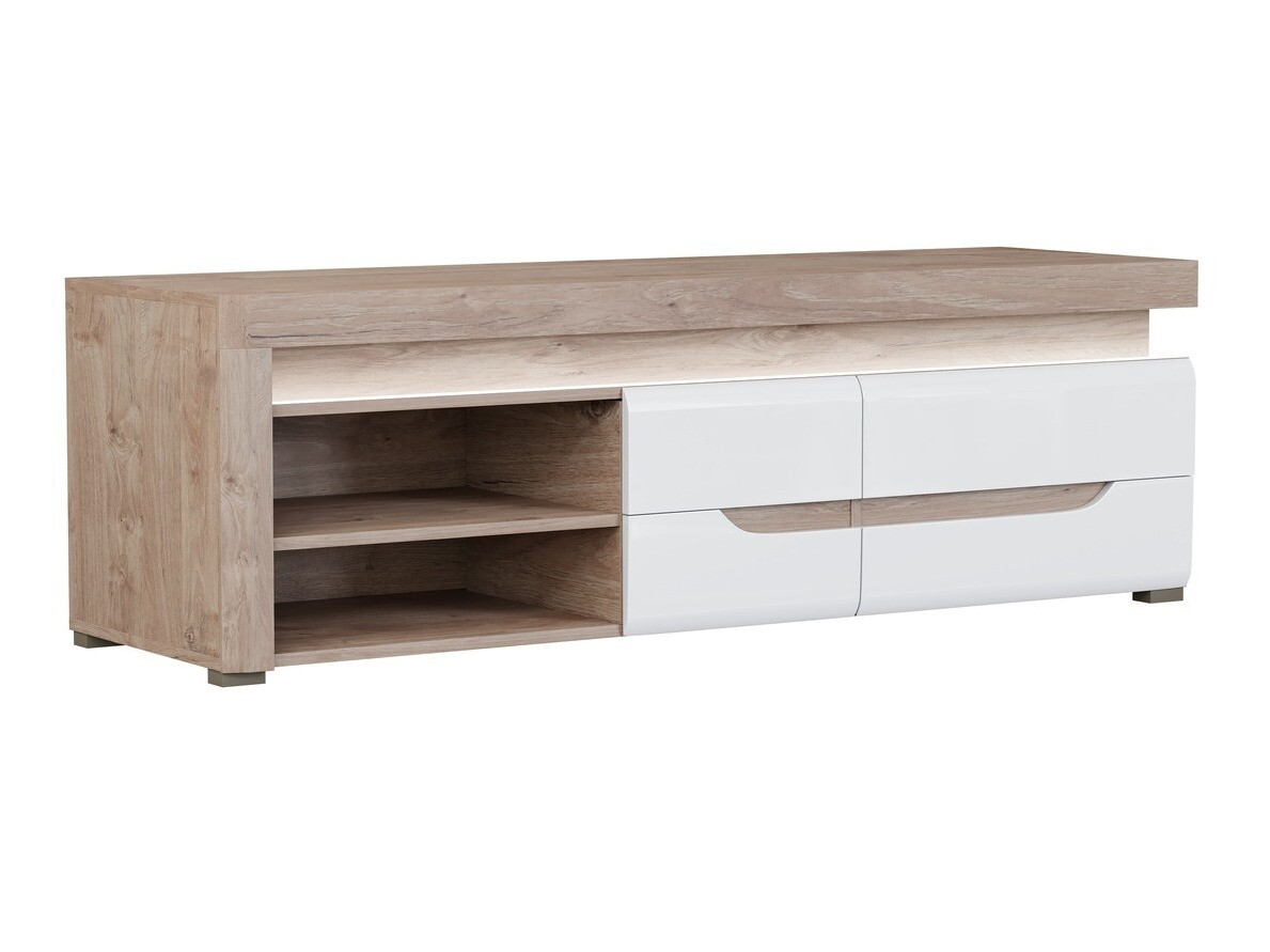 TV-meubel Revelmi 101 (Eiken + Glanzend wit)